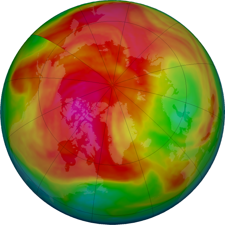 Arctic ozone map for 07 March 2024